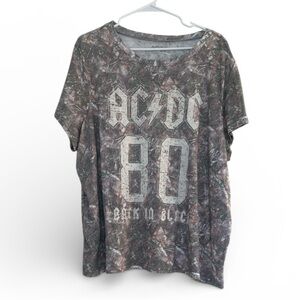 AC/DC "Back in Black" graphic t-shirt grey pink tie-dye mineral wash pattern 3X